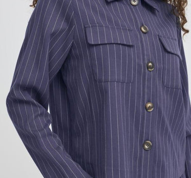 ICHI SHIRT BLAUW MET STREEP