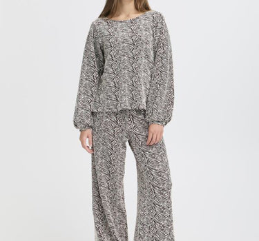 ICHI BROEK CAMEL MET PRINT SET