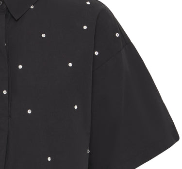 ICHI BLOES ZWART MET MET GLITTER DETAIL