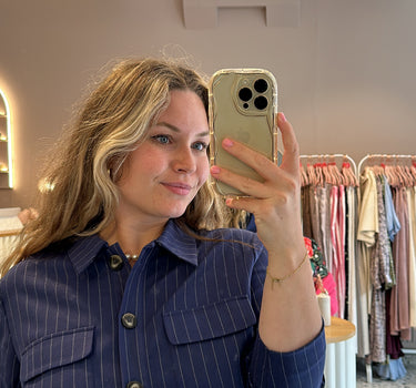 ICHI SHIRT BLAUW MET STREEP