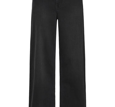 PULZ JEANS ZWART MET GLITTERSTREEP DETAIL AAN ZIJKANT