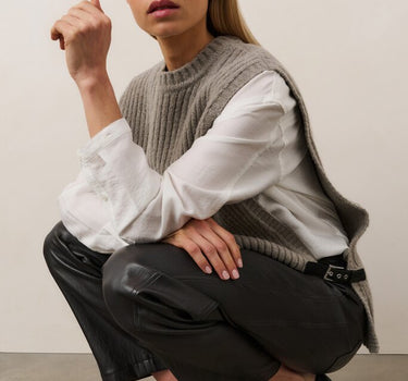 YAYA LEDEREN BROEK BROWN