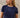 YAYA T-SHIRT MET CONTRASTERENDE BIES EN RONDE HALS BLAUW